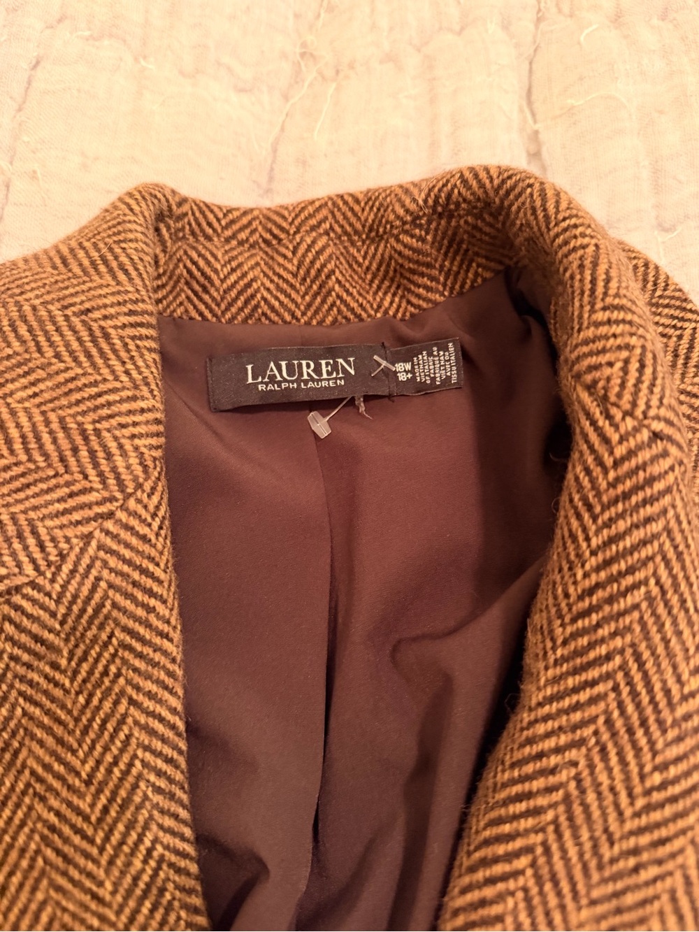 Ralph Lauren Brown Herringbone Blazer Jacket - Picture 6 of 7